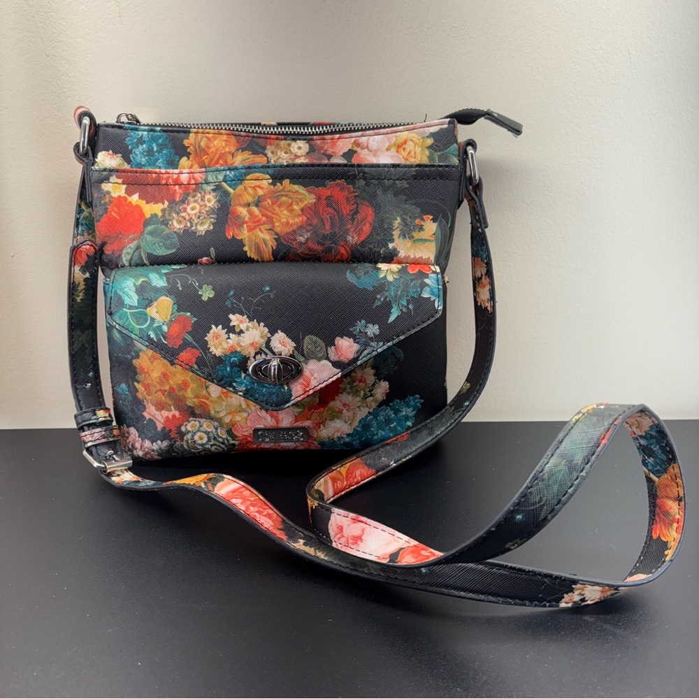 Like New! Carlos Santana Crossbody Bag-Floral Pattern